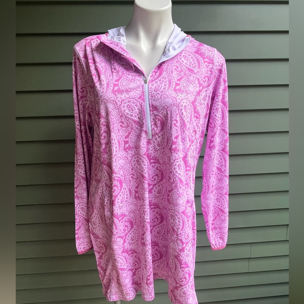 HDE Pink Paisley Hooded Sun Protective Tunic/Top 🌸💕